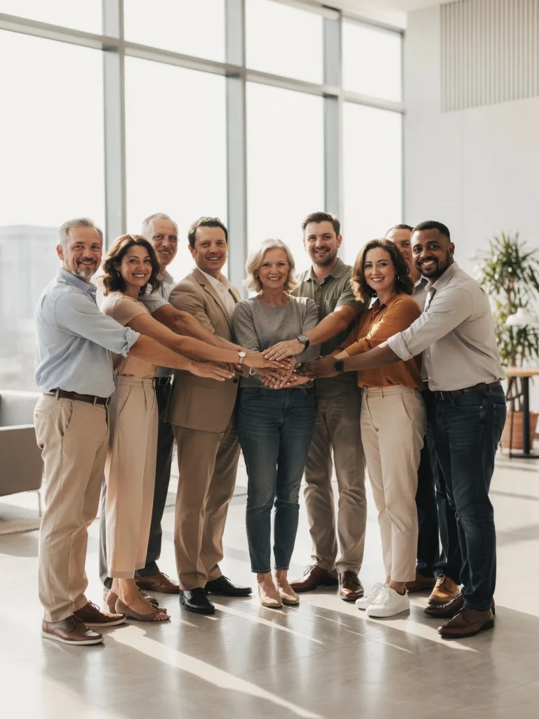 Mains superposées symbolisant l'union des associations de l'Alliance
