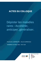 Couverture des actes du colloque Dépister les maladies rares