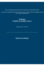 Couverture des actes du colloque Équité et maladies rares